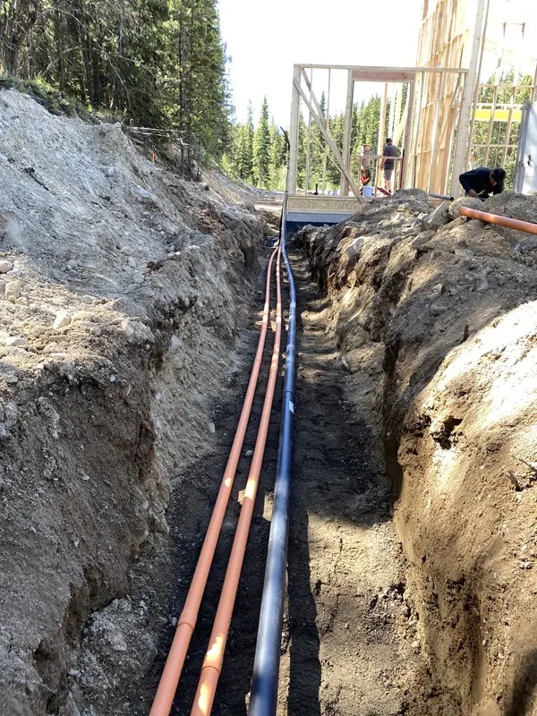 Electrical service trench and conduit rough-in by Anzen Electric in the Okanagan, BC